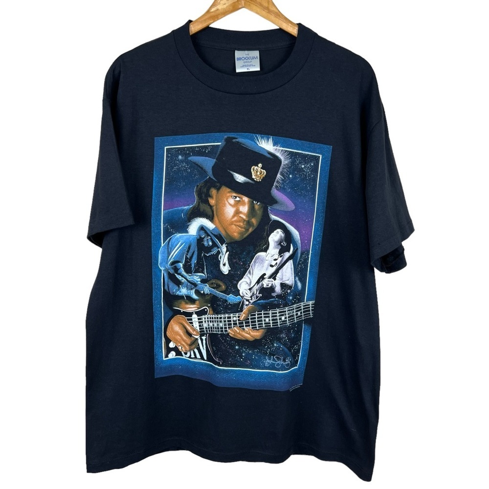 VTG Stevie Ray Vaughan Memorial Brockum Single Stitch Blues 90s T-Shirt Sz XL